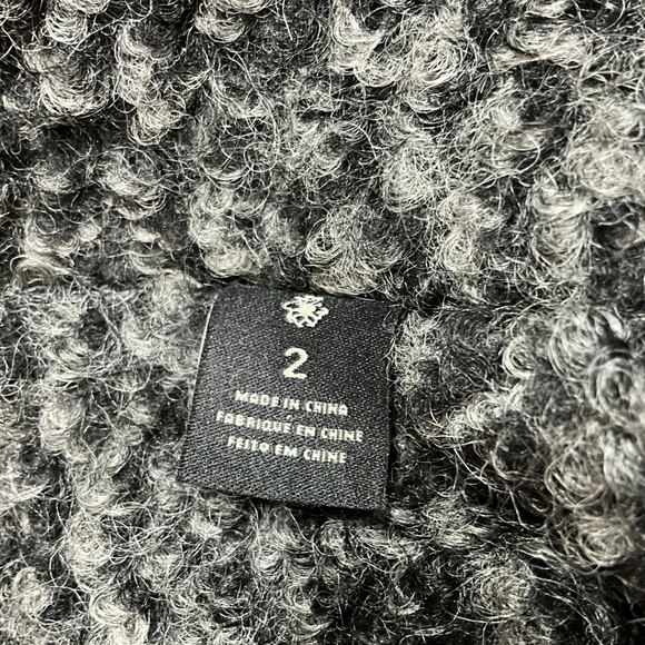 MAISON SCOTCH Wool Blend Boucle Moto Style Blazer Faux Leather Trim US Sz 2 - Picture 11 of 13